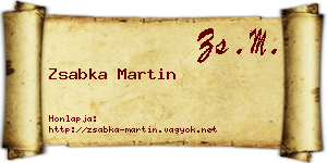 Zsabka Martin névjegykártya