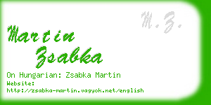 martin zsabka business card